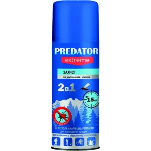 Аэрозоль-репелент от укусов клещей и комаров Predator Еxtreme 2в1 150мл- цены в Днепрорудном