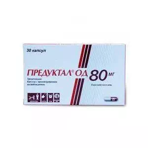 Інструкція до препарату Предуктал ОД 80 мг капсули прол./д., тв. по 80 мг №90 (10х9)