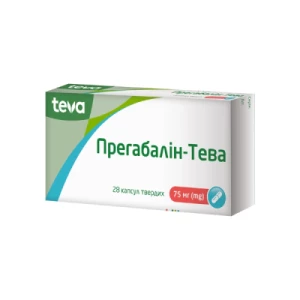 Прегабалін-Тева капсули тверді 75 мг №28- ціни у Дніпрі