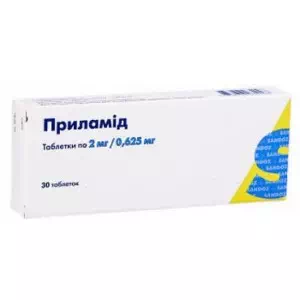 Приламид таблетки 2мг 0.625мг №30- цены в Павлограде