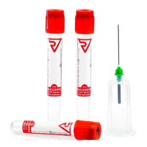 Пробірка вакуумна для збору крові VACUSERA 6мл з активатором згортання 13х100мм IVD №100 (235206) стерильна з червоною кришкою- ціни у Покрові
