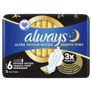 Прокладки Always Ultra ночные экстра защита Single №6- цены в Лимане