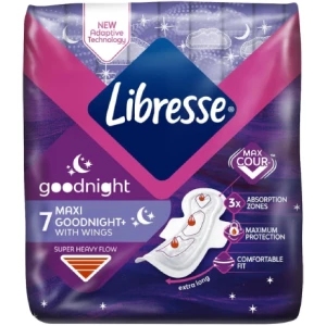 Прокладки гігієнічні Libresse Maxi Goodnight 7 шт- ціни у Житомир