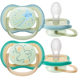 Пустушка силіконова Philips Avent Ultra Air Nighttime SCF376/18, 0-6 місяців, 2 шт- ціни у Дніпрі