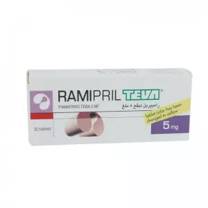 РАМІПРИЛ-ТЕВА таблетки по 5 мг №30 (10х3)- ціни у Добропіллі