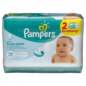 СЕРВІТКИ PAMPERS baby fresh CLEAN дитячі вологі №128- ціни у Кременчуці