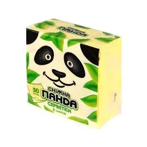 Серветки Снігова панда 24х24 жовт. 2ш. 50шт- ціни у Вишневому