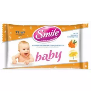 Салфетки влажные Smile Baby облеп календула №72- цены в Днепре