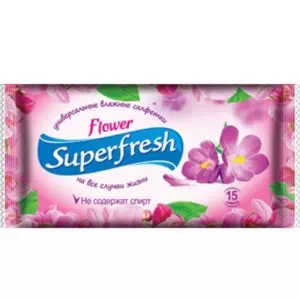 Super Fresh Серветка волога Flower 15 шт- ціни у Запоріжжі