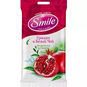 Салфетки влажные Smile гранат белый чай №15- цены в Червонограде