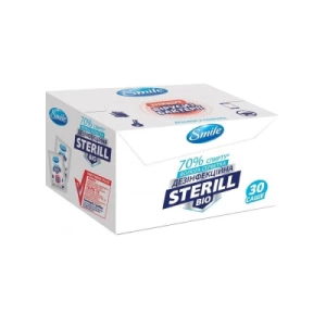 Влажные салфетки дезинфекционные Smile Sterill Bio саше в боксе №30- цены в Коломые