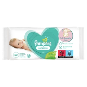 Серветки вологі Pampers New Baby Sensitive №52- ціни у Києві