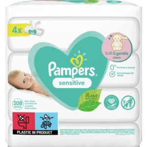 Детские влажные салфетки Pampers Sensitive 4х52шт- цены в Прилуках