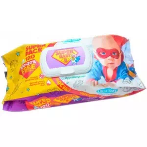 Серветки вологі Super Baby Super Pack ромашка / алое N120- ціни у Дніпрорудному