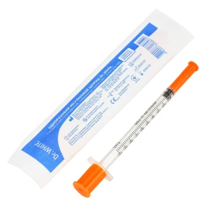 Шприц інсулін однораз Dr.White 1 ml (мл) U-100 з-комп з голк 0,32х13 mm (мм) 30G- ціни у Соледарі