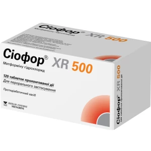 Сіофор XR 500 таблетки пролонгованої дії 500мг №120- ціни у Покрові