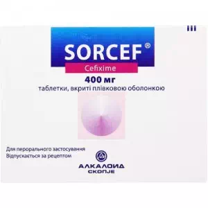 СОРЦЕФ таблетки, в/плів. обол. по 400 мг №7 (7х1)- ціни у Добропіллі