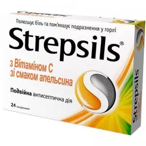 Отзывы о препарате Стрепсилс с витамином C №24(12х2) апельсин Акция