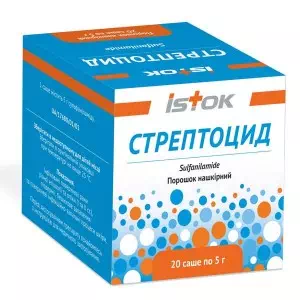 Стрептоцид порошок нашкірний саше 5г N20- ціни у Житомир