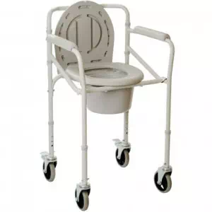 Стул-туалет складной металлический на колесах (высота: 53-64) арт.OSD-2110JW- цены в Соледаре