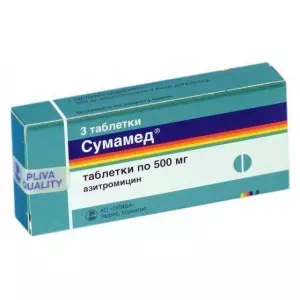 Інструкція до препарату СУМАМЕД® таблетки, дисперг. по 500 мг №3 (3х1)