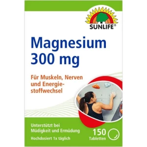 Інструкція до препарату Sunlife Magnesium 300 мг таблетки №150
