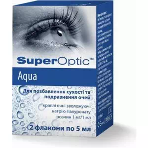 СуперОптик Аква капли глазные увлажняющие 5мл флакон №2- цены в Днепре