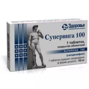 Супервіга таблетки, в/о по 100 мг №1- ціни у Нікополі