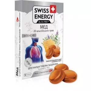 Swiss Energy by Dr.Frei 20 Альпийских трав мед леденцы травяные №12- цены в Золочеве