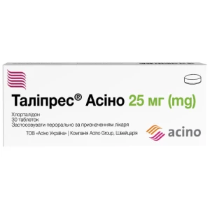 Таліпрес Асіно таблетки 25 мг блистер №30- ціни у Таращі