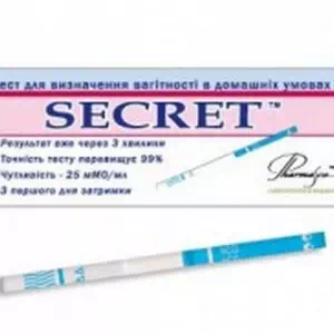 Інструкція до препарату Тест-смужка Secret для визначення вагітності, 1 штука