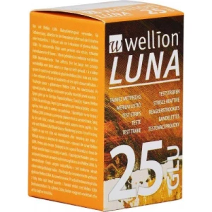 Тест-полоски для теста уровня глюкозы крови Wellion Luna №25- цены в Черкассах