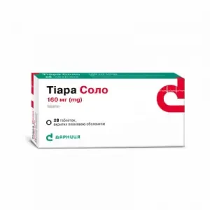 Інструкція до препарату Тіара соло таблетки, в/плів. обол. по 160 мг №28 (14х2)