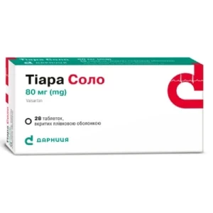 Тіара соло таблетки, в/плів. обол. по 80 мг №28 (14х2)- ціни у Глибока