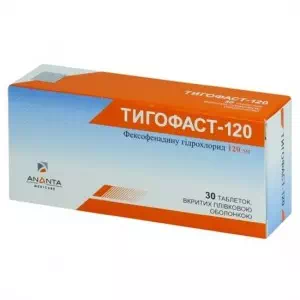Тигофаст-120 таблетки, в/плів. обол. по 120 мг №30 (10х3)- ціни у Дніпрі
