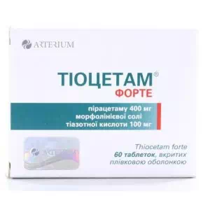 Тиоцетам форте таблетки №60 Киевмедпрепарат- цены в Днепре