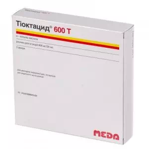 Аналоги та замінники препарату Тіоктацид 600Т розчин д/ін. 600 мг по 24 мл №5