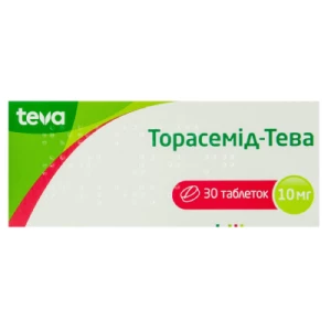 Торасемід-Тева таблетки 10мг №30- ціни у Переяслав - Хмельницькому