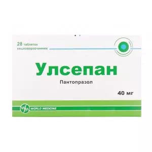 Улсепан таблетки киш./розч. по 40 мг №28 (7х4)- ціни у Броварах