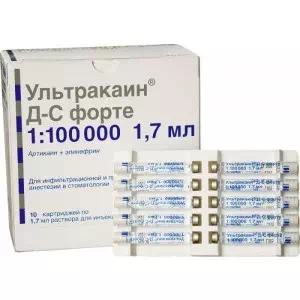 Отзывы о препарате Ультракаин Д-С форте картридж 1.7мл №10