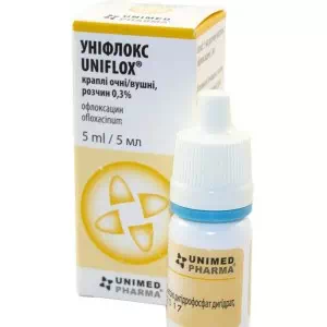 Відгуки про препарат Уніфлокс краплі очні та вушні розчин 0,3% контейнер-крапельниця 5 мл