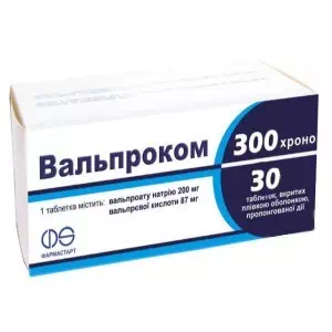 Вальпроком 300 хроно таблетки, в/плів. обол., прол./д. №30 (10х3)- ціни у Житомир