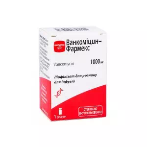 Ванкомицин-Фармекс лиофилизат для раствора для приготовления инфузий по 1000мг во флаконе №1- цены в Червонограде