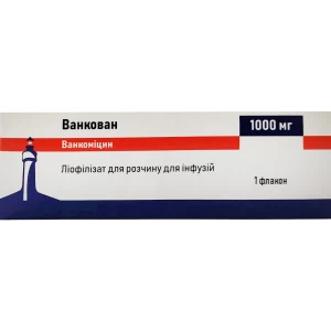 Ванкован ліофілізат для розчину для інфузій по 1000 мг у флаконі 1 шт.- ціни у Снятині