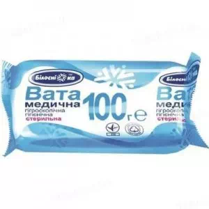 Вата 100 гр. рулон стерильная Белоснежка- цены в Марганце