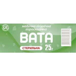 Вата стерильна Dr.White Екобинт медична гігроскопічна, ролик, 25 г- ціни у Луцьку