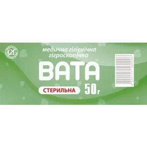 Вата стерильна Dr.White Екобинт медична гігроскопічна, ролик, 50 г- ціни у Снятині