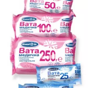 вата стерильна 50г Білосніжка рулон гігієнічна- ціни у Броварах