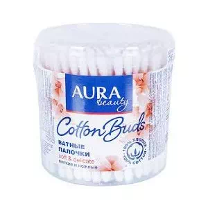 Отзывы о препарате ватные палочки AURA Beauty №100 банка(стакан) белый стикер
