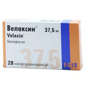 Велаксин капсулы пролонгированные 37.5мг №28- цены в Крыжановке